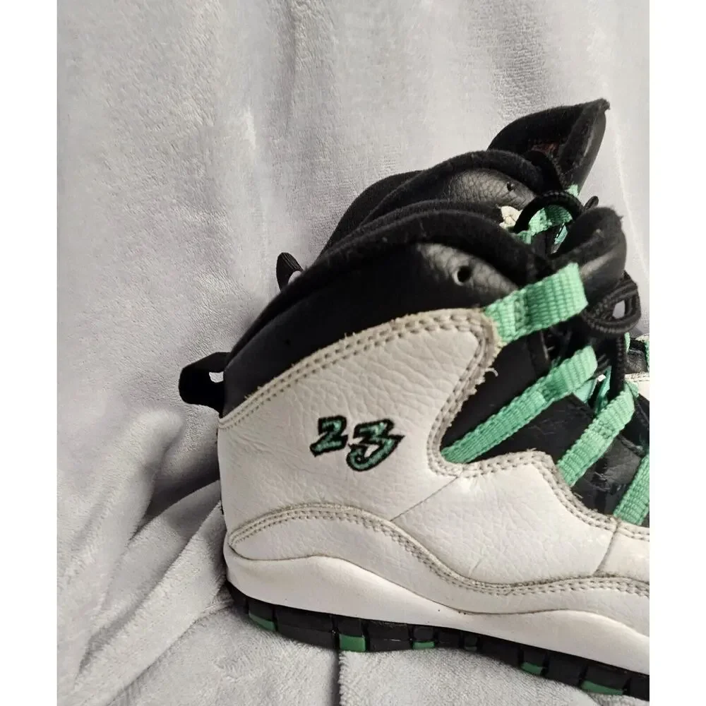 Nike Air Jordan 10 Retro Verde White Green Sneakers‎ Youth 6Y Fair Condition